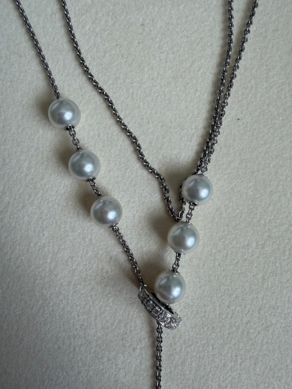MIKIMOTO “Pearls In Motion” Akoya Pearl and Diamond Necklace - Picture 11 of 11